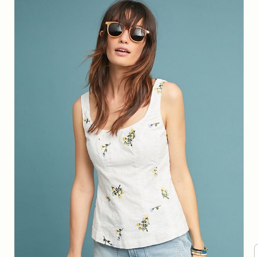 Dandelion Embroidered Peplum Top